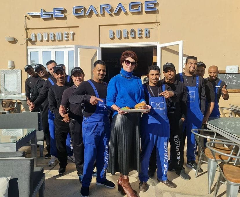 The Le Garage team outside the El Gouna house